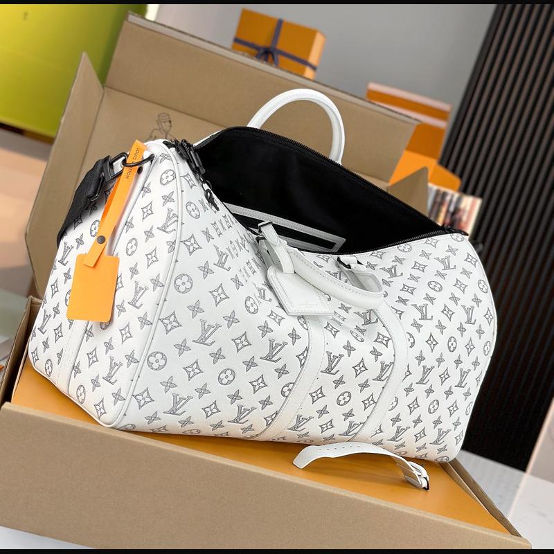 LV Keepall Bandoulière 50 M24954 · 白色老花 複刻實拍圖 8