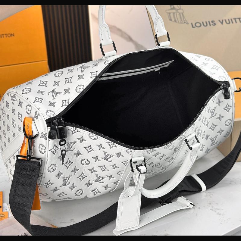 LV Keepall Bandoulière 50 M24954 · 白色老花 複刻實拍圖 9