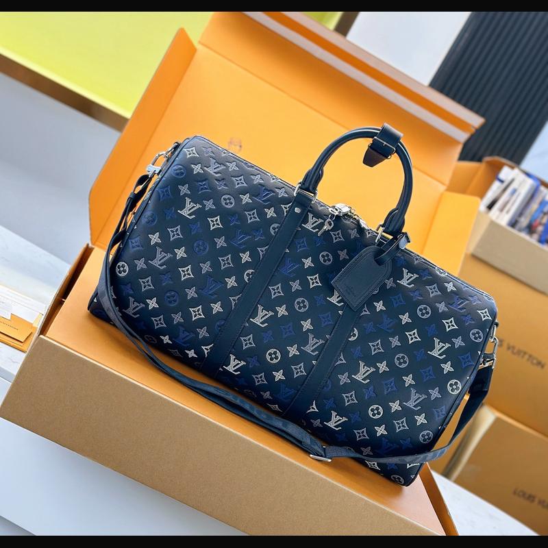 LV Keepall Bandoulière 50 M28836 · 海軍藍老花 複刻實拍圖 1