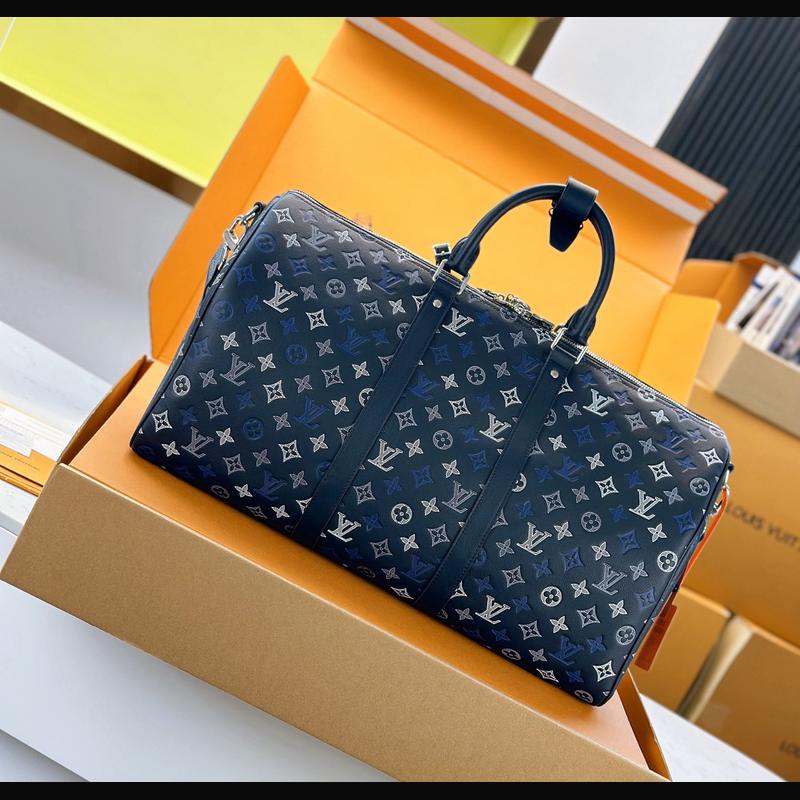 LV Keepall Bandoulière 50 M28836 · 海軍藍老花 複刻實拍圖 2