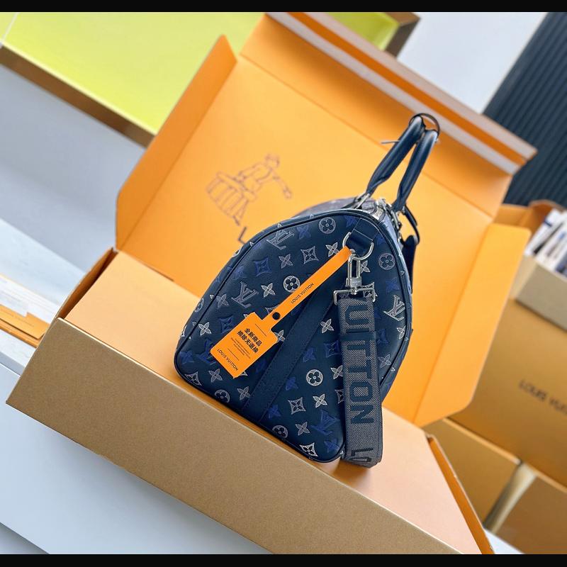 LV Keepall Bandoulière 50 M28836 · 海軍藍老花 複刻實拍圖 3