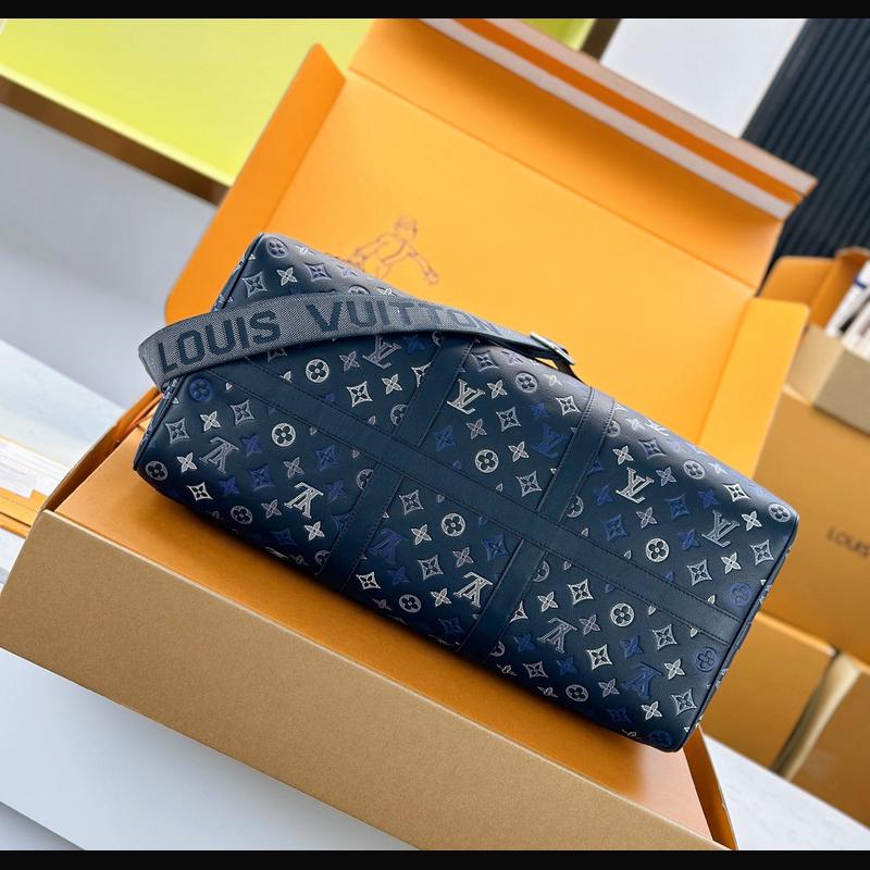 LV Keepall Bandoulière 50 M28836 · 海軍藍老花 複刻實拍圖 4