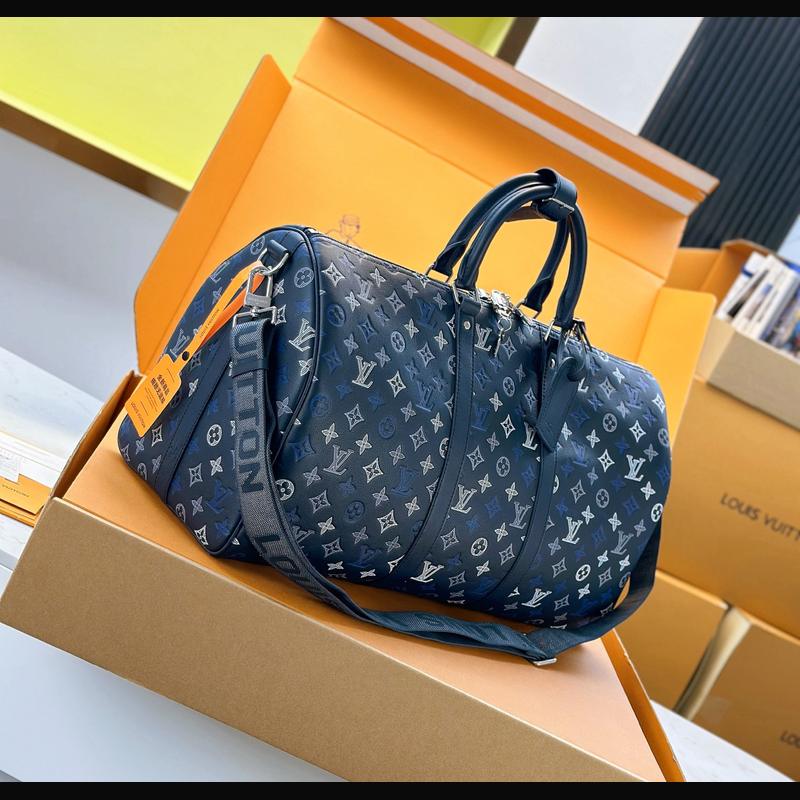 LV Keepall Bandoulière 50 M28836 · 海軍藍老花 複刻實拍圖 5