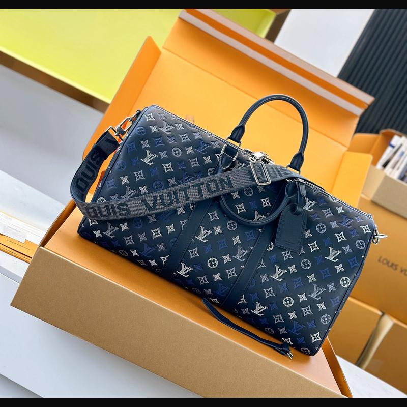 LV Keepall Bandoulière 50 M28836 · 海軍藍老花 複刻實拍圖 6
