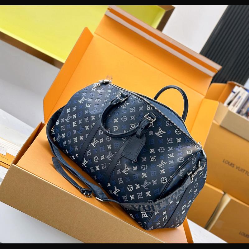 LV Keepall Bandoulière 50 M28836 · 海軍藍老花 複刻實拍圖 7