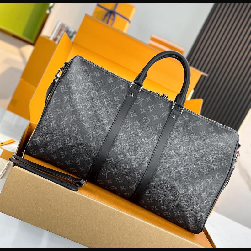 LV Keepall Bandoulière 50 M40569 · 黑花 Eclipse 複刻實拍圖 2