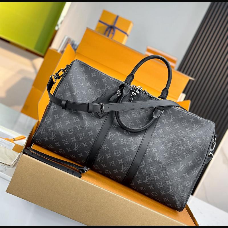LV Keepall Bandoulière 50 M40569 · 黑花 Eclipse 複刻實拍圖 5