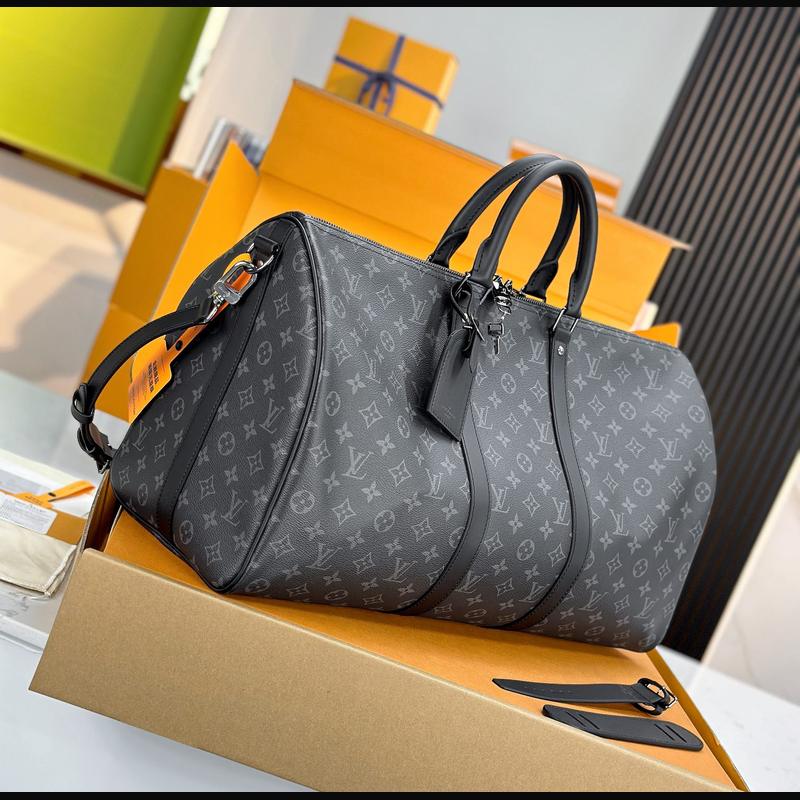 LV Keepall Bandoulière 50 M40569 · 黑花 Eclipse 複刻實拍圖 6