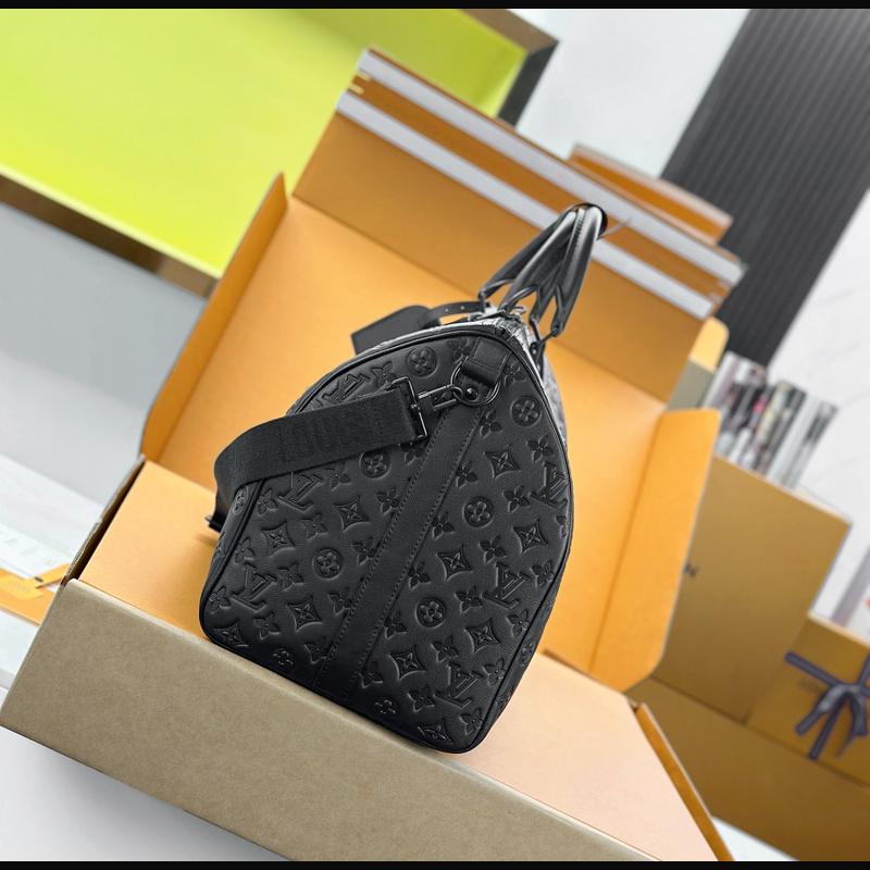 LV Keepall Bandoulière 50 M44810 · 黑色影紋原廠皮 複刻實拍圖 3