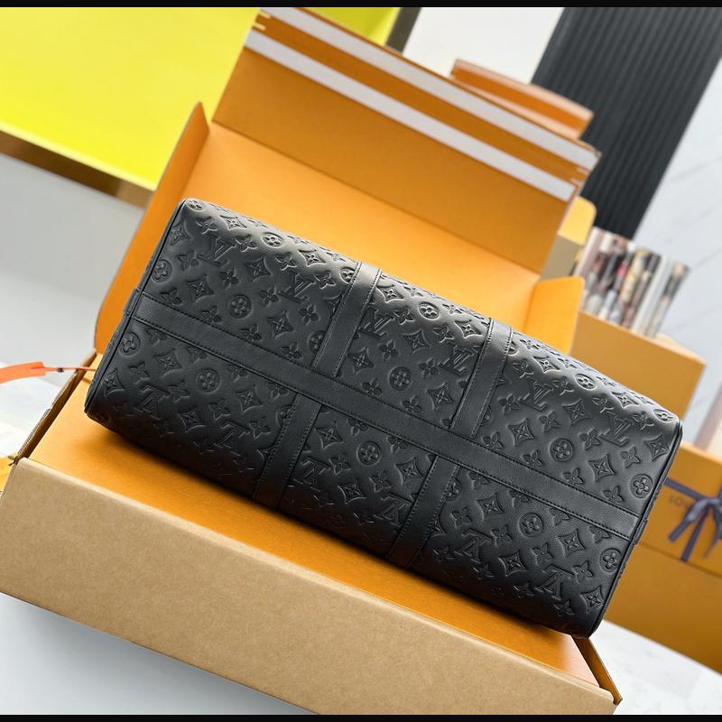 LV Keepall Bandoulière 50 M44810 · 黑色影紋原廠皮 複刻實拍圖 4