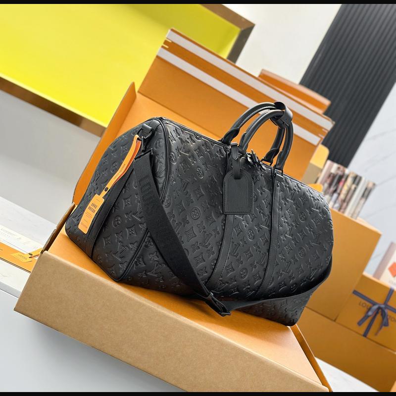 LV Keepall Bandoulière 50 M44810 · 黑色影紋原廠皮 複刻實拍圖 6