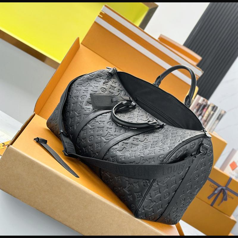 LV Keepall Bandoulière 50 M44810 · 黑色影紋原廠皮 複刻實拍圖 8
