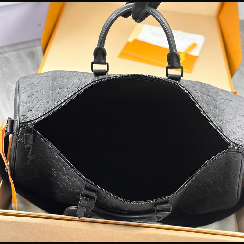 LV Keepall Bandoulière 50 M44810 · 黑色影紋原廠皮 複刻實拍圖 9