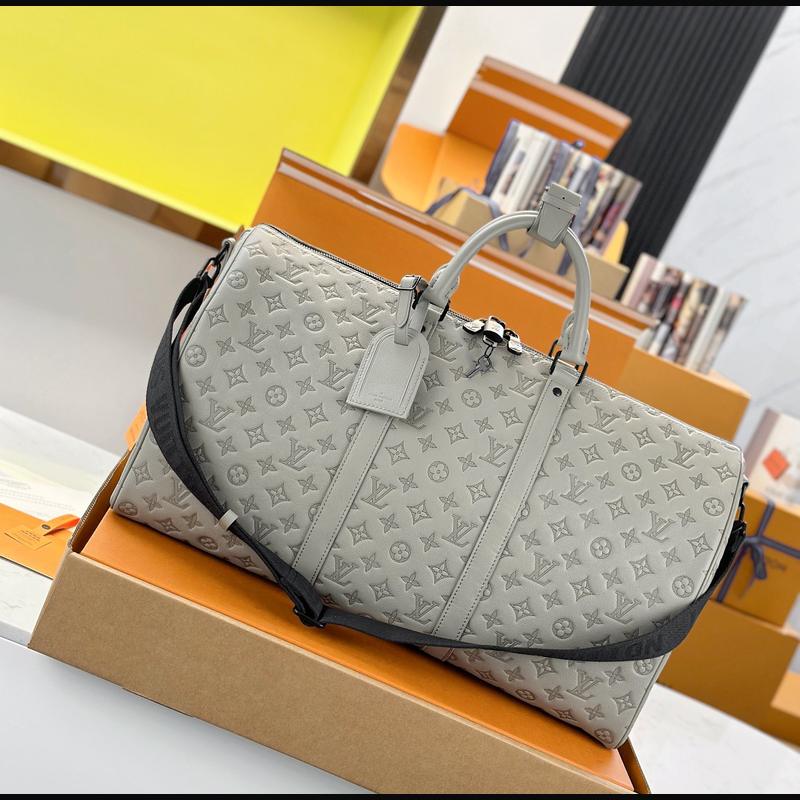 LV Keepall Bandoulière 50 M46117 · 淺灰影紋 複刻實拍圖 1