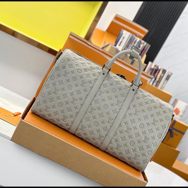 LV Keepall Bandoulière 50 M46117 · 淺灰影紋 複刻實拍圖 2