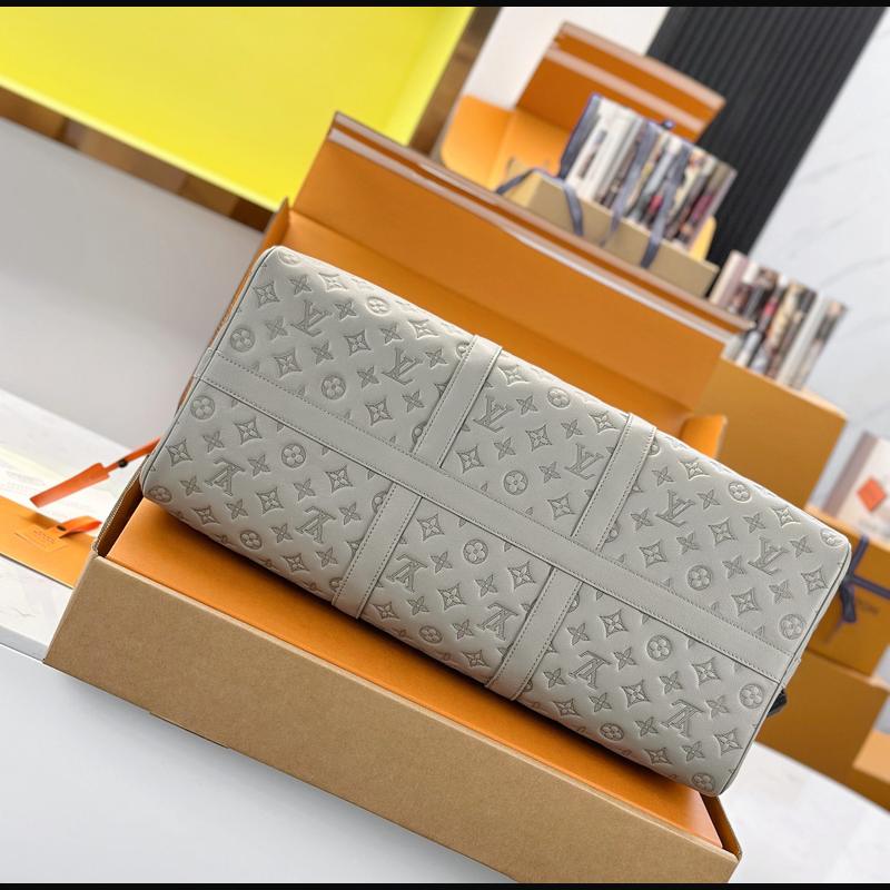 LV Keepall Bandoulière 50 M46117 · 淺灰影紋 複刻實拍圖 4