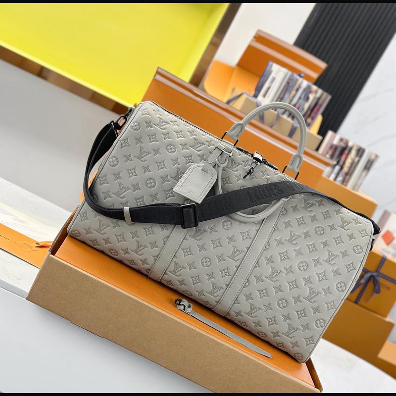 LV Keepall Bandoulière 50 M46117 · 淺灰影紋 複刻實拍圖 5