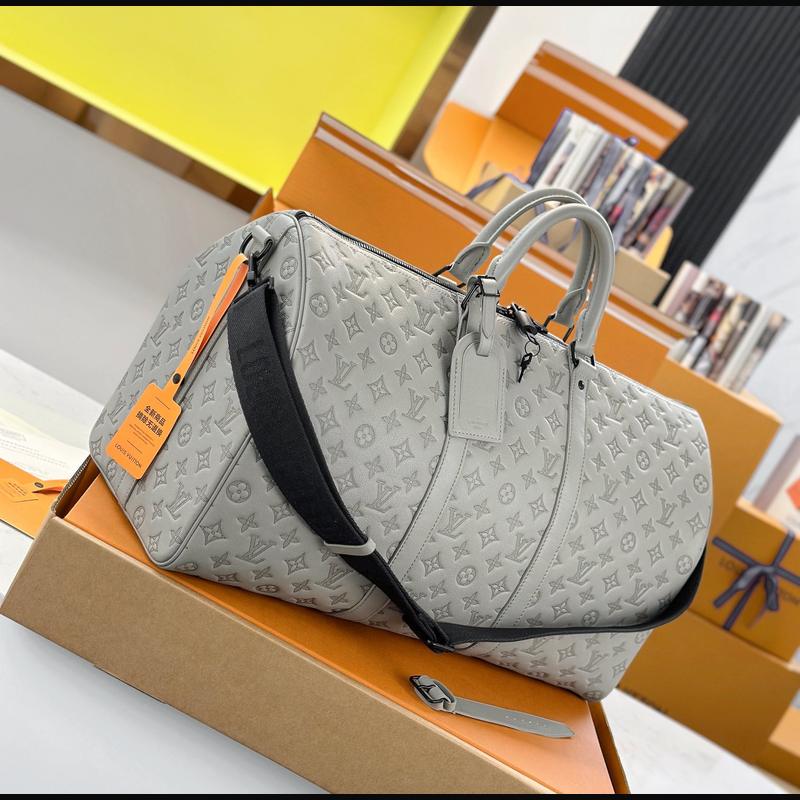 LV Keepall Bandoulière 50 M46117 · 淺灰影紋 複刻實拍圖 6