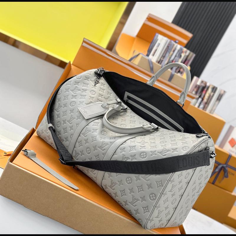 LV Keepall Bandoulière 50 M46117 · 淺灰影紋 複刻實拍圖 7