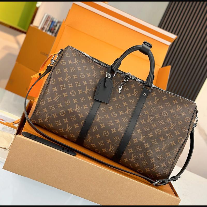 LV Keepall Bandoulière 50 M56711 · 老花配黑皮 複刻實拍圖 1