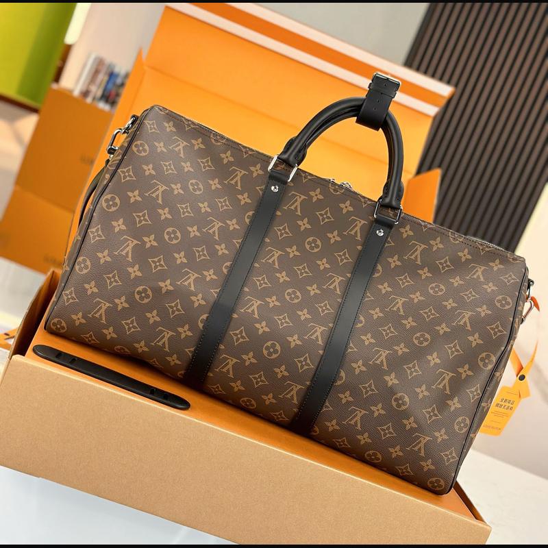 LV Keepall Bandoulière 50 M56711 · 老花配黑皮 複刻實拍圖 2