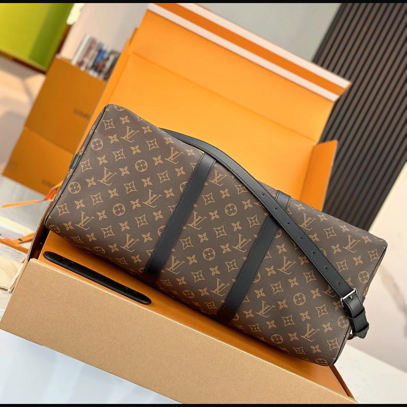 LV Keepall Bandoulière 50 M56711 · 老花配黑皮 複刻實拍圖 4