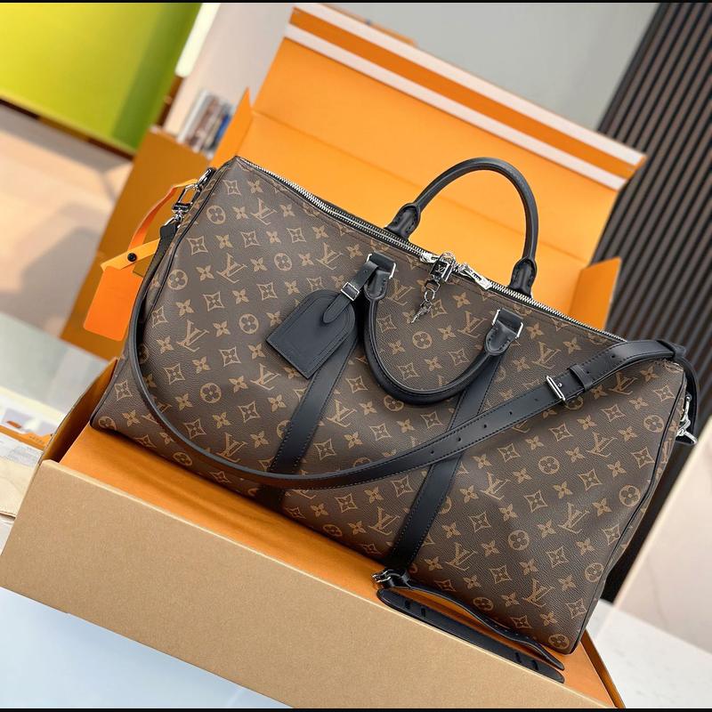 LV Keepall Bandoulière 50 M56711 · 老花配黑皮 複刻實拍圖 5
