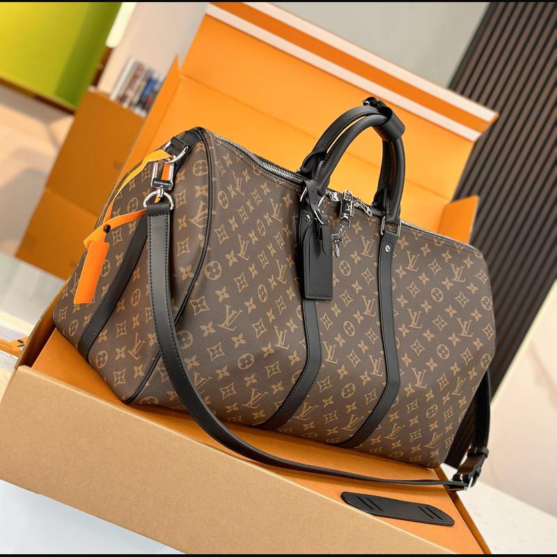 LV Keepall Bandoulière 50 M56711 · 老花配黑皮 複刻實拍圖 6