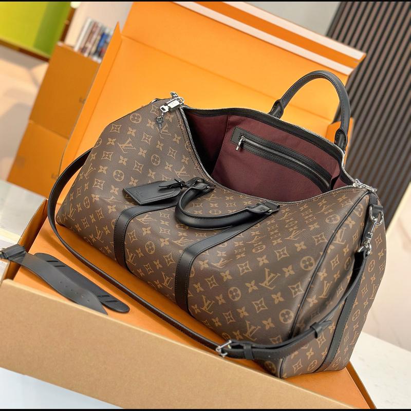 LV Keepall Bandoulière 50 M56711 · 老花配黑皮 複刻實拍圖 8
