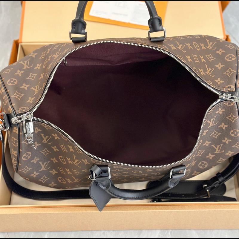 LV Keepall Bandoulière 50 M56711 · 老花配黑皮 複刻實拍圖 9