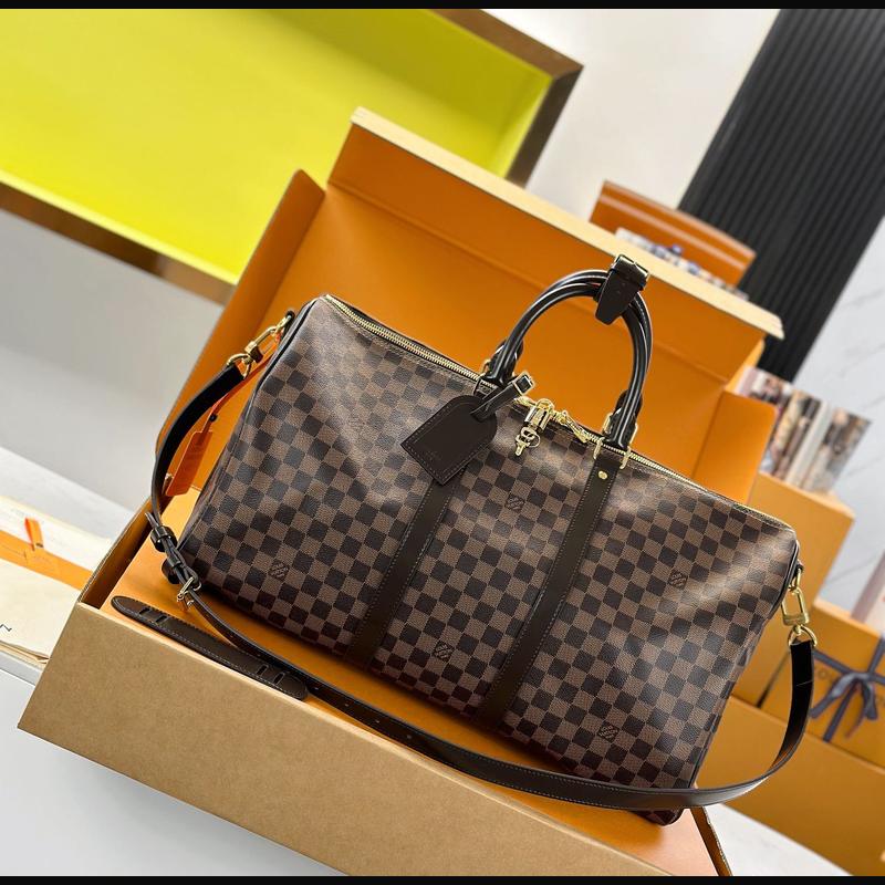 LV Keepall Bandoulière 50 N41418 · 啡格老花 複刻實拍圖 1