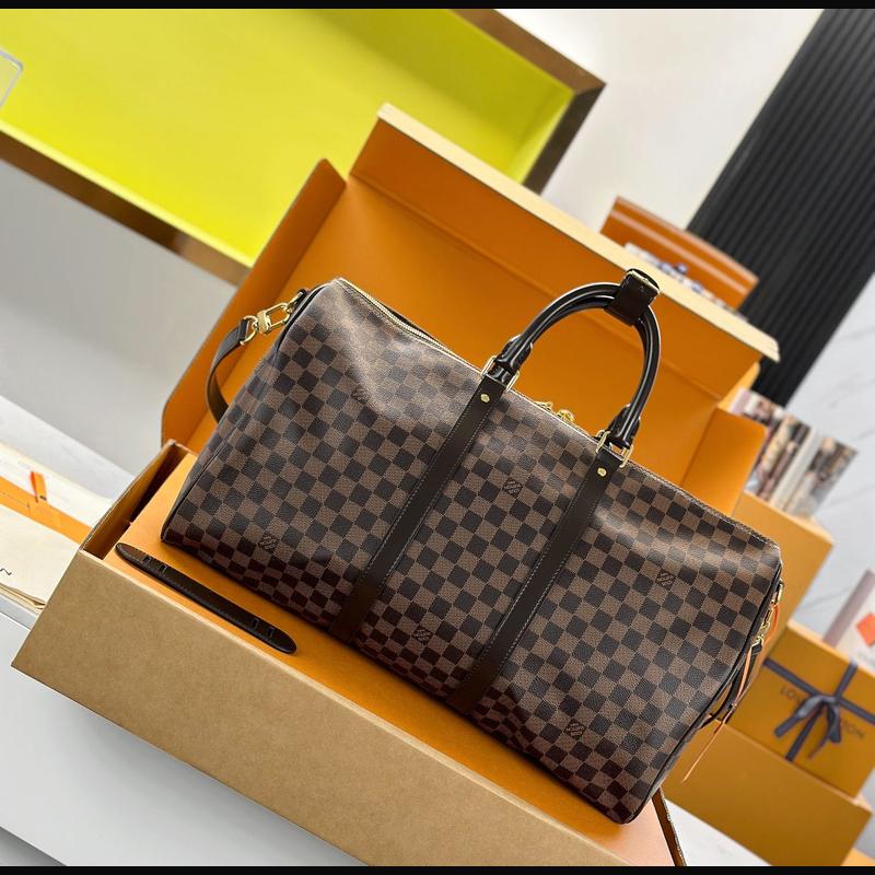 LV Keepall Bandoulière 50 N41418 · 啡格老花 複刻實拍圖 2