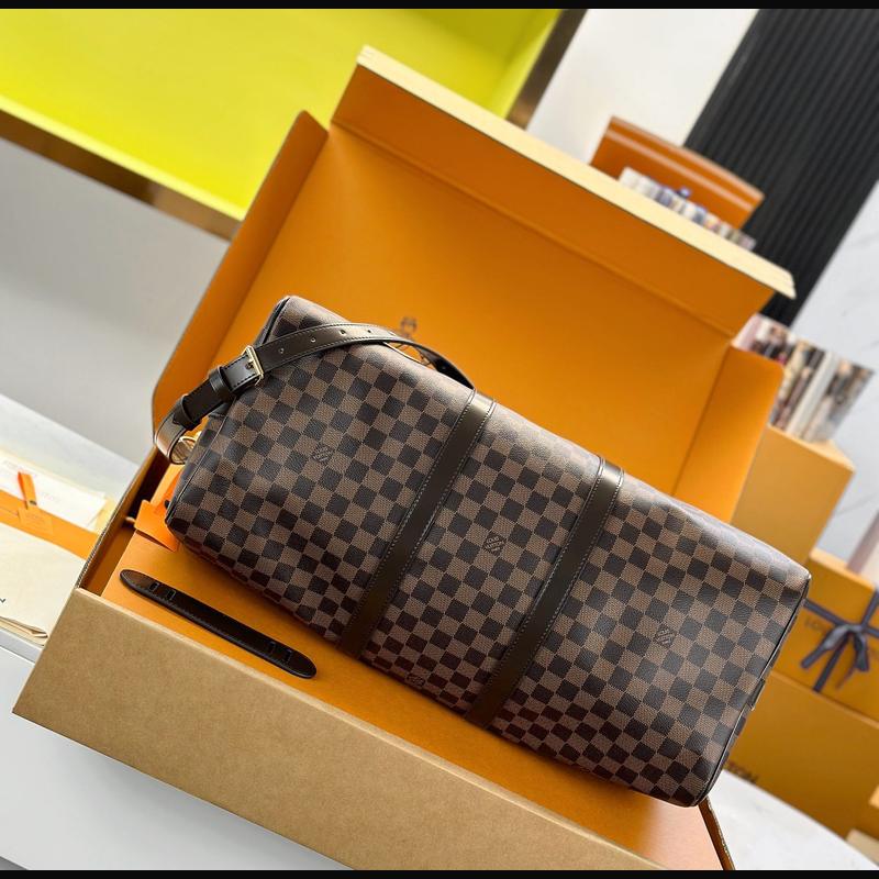 LV Keepall Bandoulière 50 N41418 · 啡格老花 複刻實拍圖 4