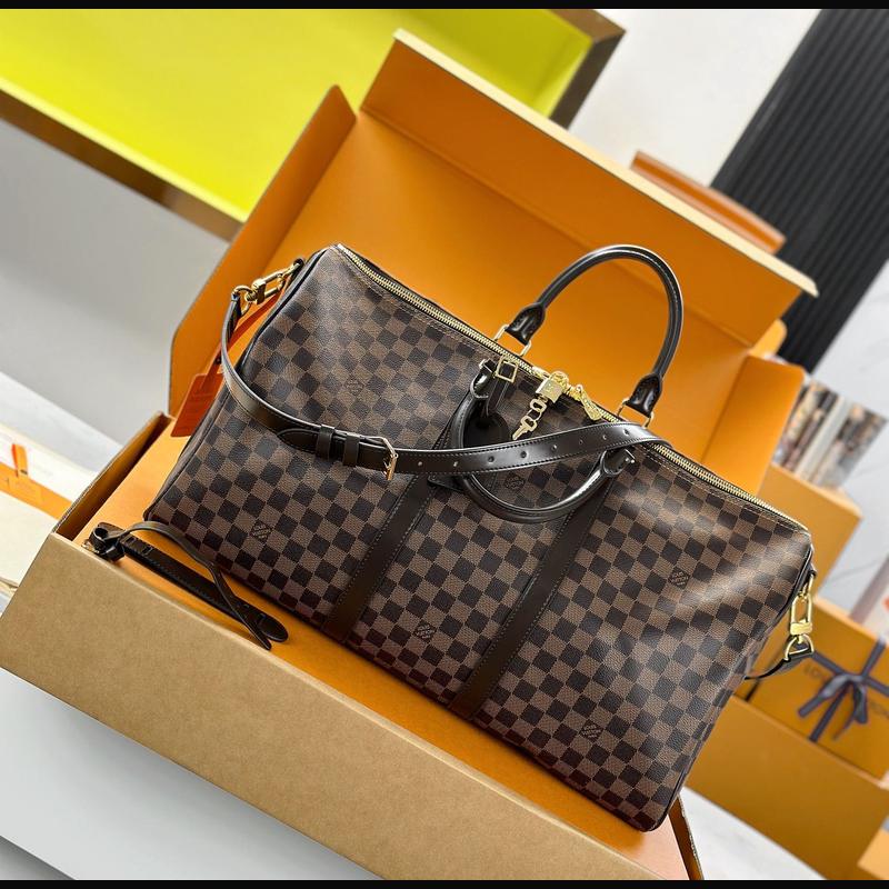 LV Keepall Bandoulière 50 N41418 · 啡格老花 複刻實拍圖 5