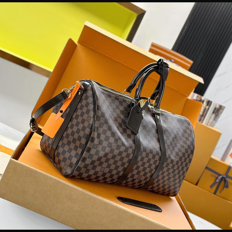 LV Keepall Bandoulière 50 N41418 · 啡格老花 複刻實拍圖 6