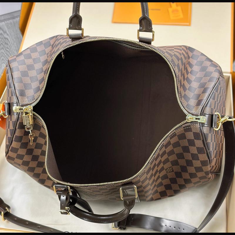 LV Keepall Bandoulière 50 N41418 · 啡格老花 複刻實拍圖 9