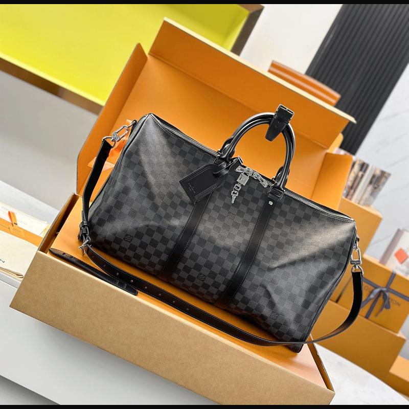LV Keepall Bandoulière 50 N41418 · 黑格老花 複刻實拍圖 1
