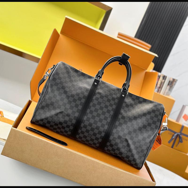 LV Keepall Bandoulière 50 N41418 · 黑格老花 複刻實拍圖 2