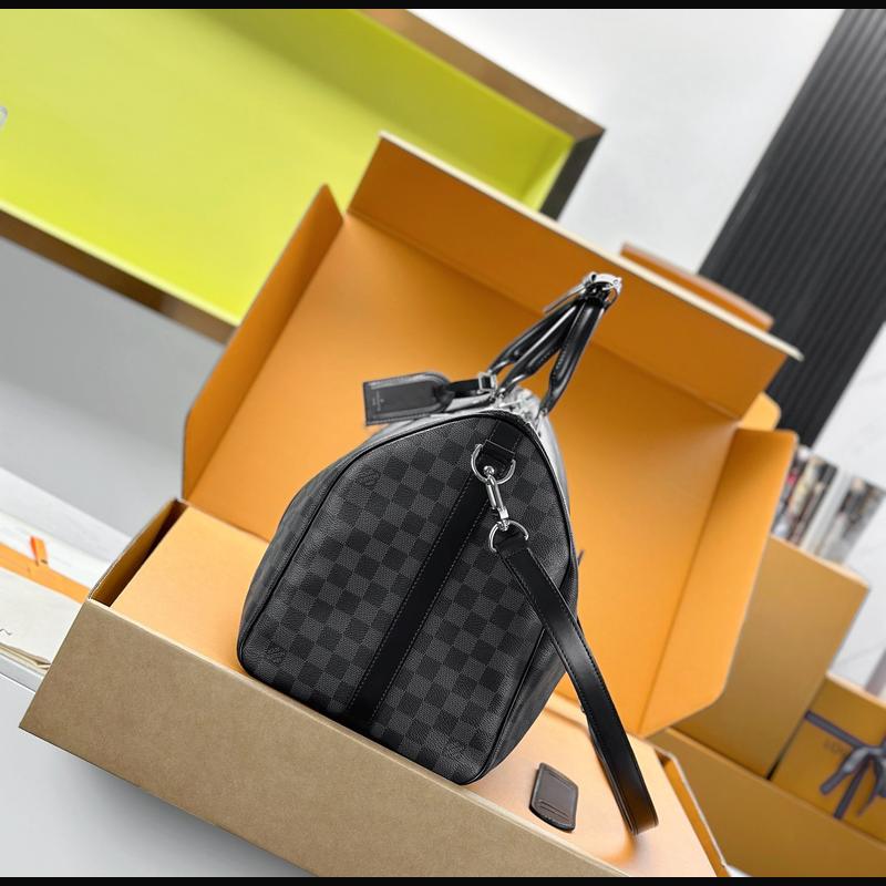 LV Keepall Bandoulière 50 N41418 · 黑格老花 複刻實拍圖 3