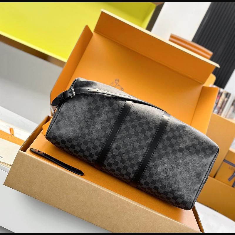 LV Keepall Bandoulière 50 N41418 · 黑格老花 複刻實拍圖 4