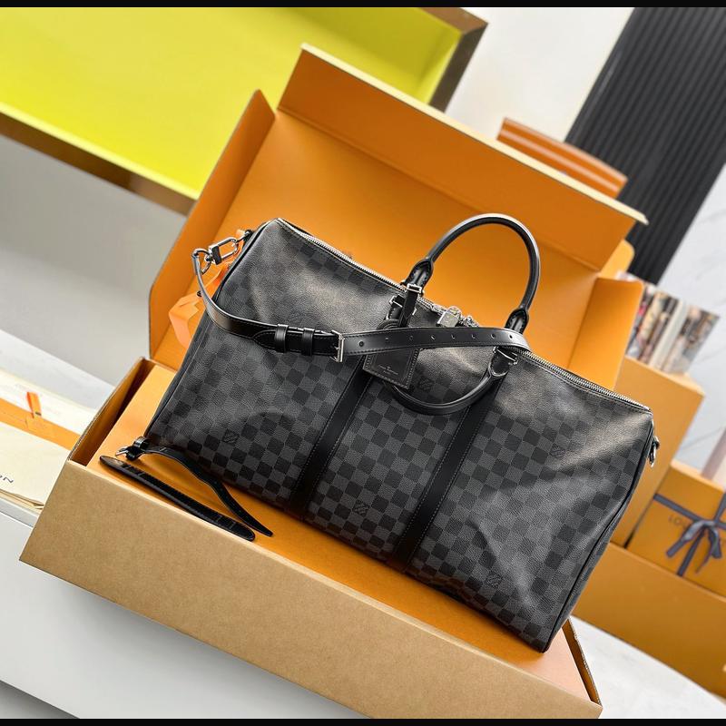 LV Keepall Bandoulière 50 N41418 · 黑格老花 複刻實拍圖 5