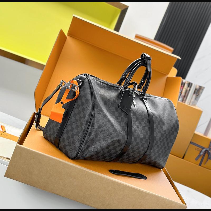 LV Keepall Bandoulière 50 N41418 · 黑格老花 複刻實拍圖 6