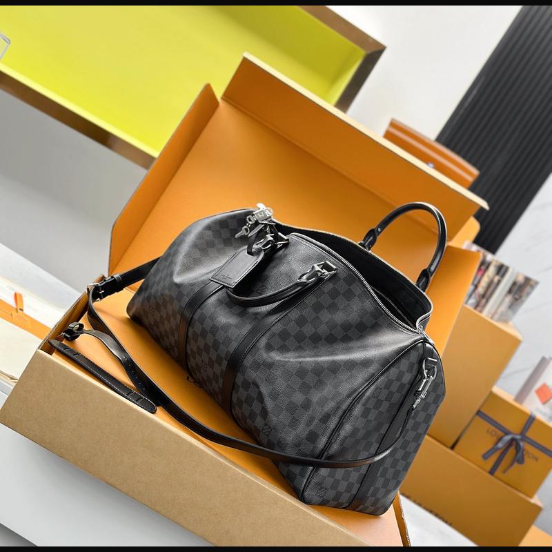 LV Keepall Bandoulière 50 N41418 · 黑格老花 複刻實拍圖 7