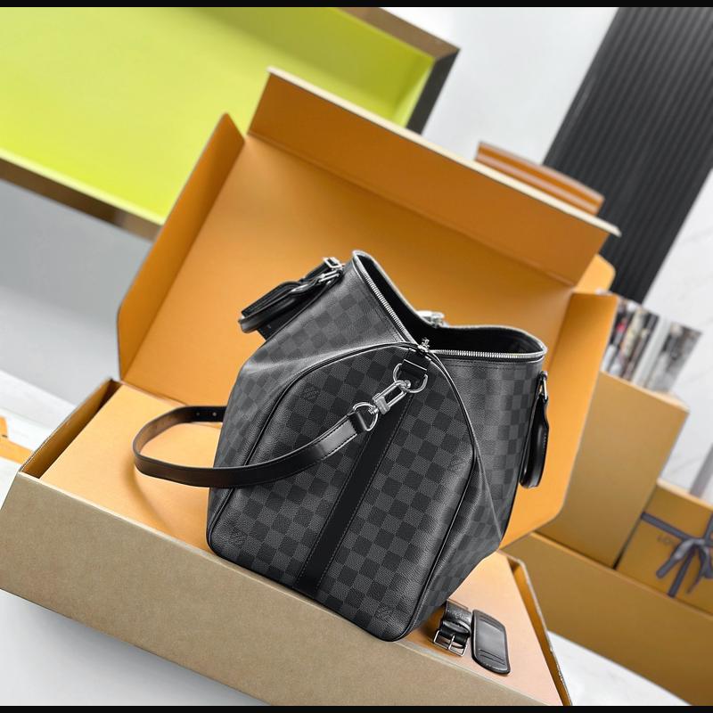 LV Keepall Bandoulière 50 N41418 · 黑格老花 複刻實拍圖 8