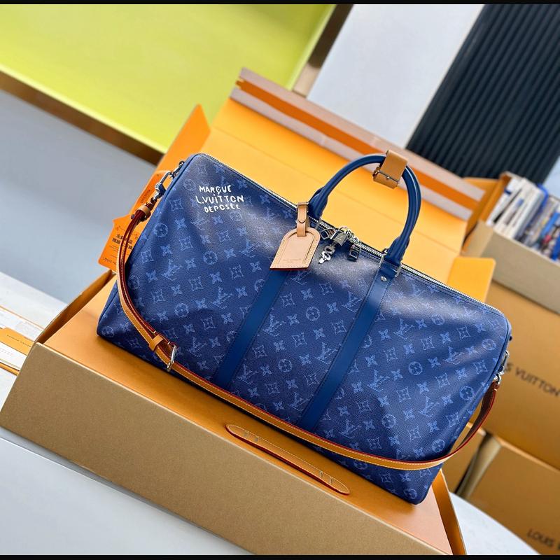 LV Keepall Bandoulière 50 M26864 · 藍 Heritage 複刻實拍圖 1