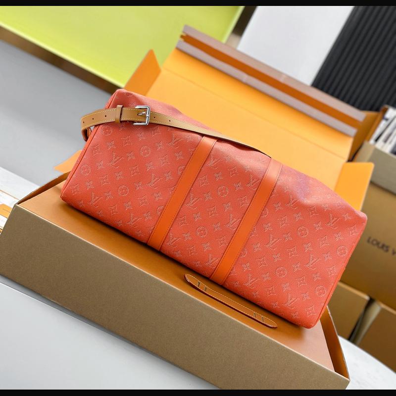 LV Keepall Bandoulière 50 M26865 · 珊瑚紅 Heritage 複刻實拍圖 4