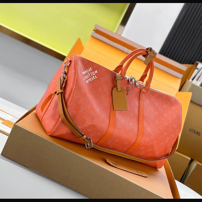 LV Keepall Bandoulière 50 M26865 · 珊瑚紅 Heritage 複刻實拍圖 6