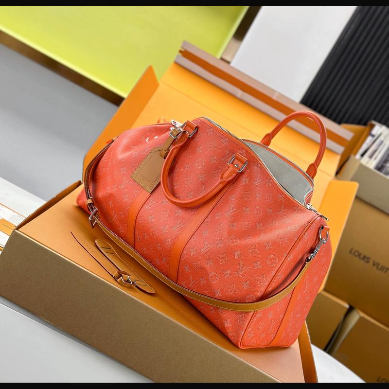 LV Keepall Bandoulière 50 M26865 · 珊瑚紅 Heritage 複刻實拍圖 7