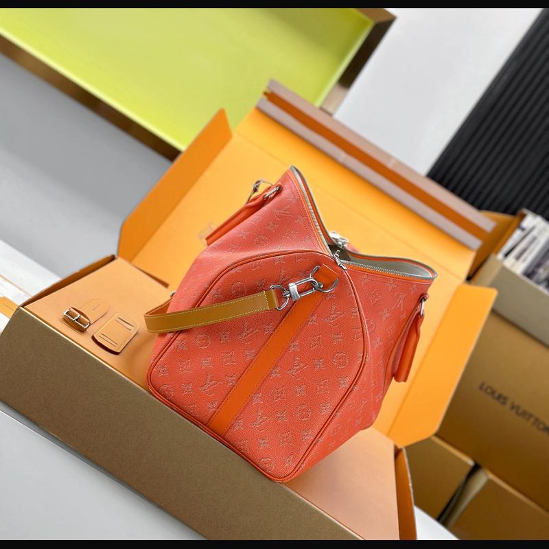 LV Keepall Bandoulière 50 M26865 · 珊瑚紅 Heritage 複刻實拍圖 8