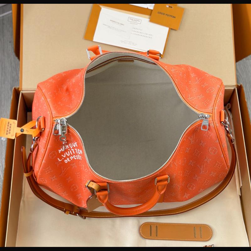 LV Keepall Bandoulière 50 M26865 · 珊瑚紅 Heritage 複刻實拍圖 9